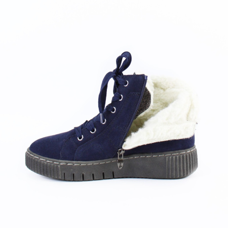 Ботинки синие на высокой подошве TAMARIS